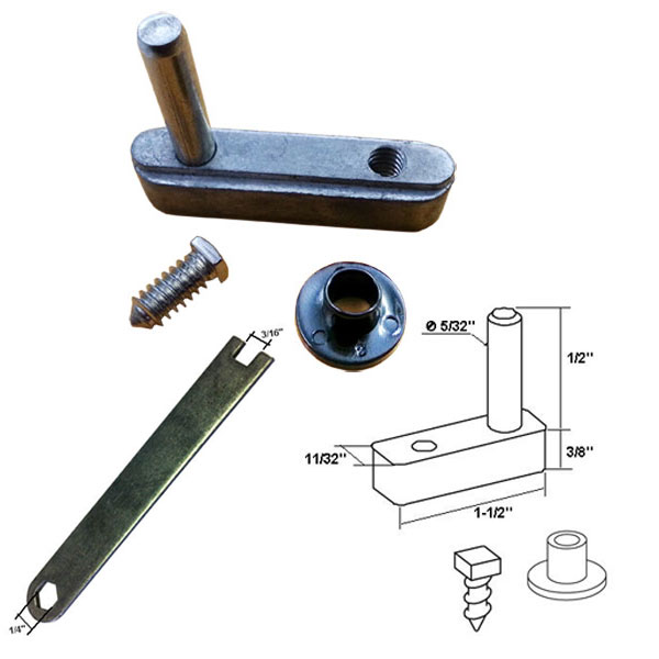 Framed Swing Shower Door Pivot Block with 1/2&quot; Pin and Adjustment Wrench Kit | FPDSC4252KIT