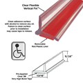 Gordon Glass&#174; Clear Polycarbonate ADA Friendly Stick Down Shower Threshold with Pre-Applied 3M Very High Bond Tape - 40" Long 