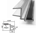 Gordon Glass&#174; Clear Polycarbonate Strike and Door Jamb U-Channel with Flexible Magnet Insert for 3/16" and 1/4" Glass Shower Door - 73" Long