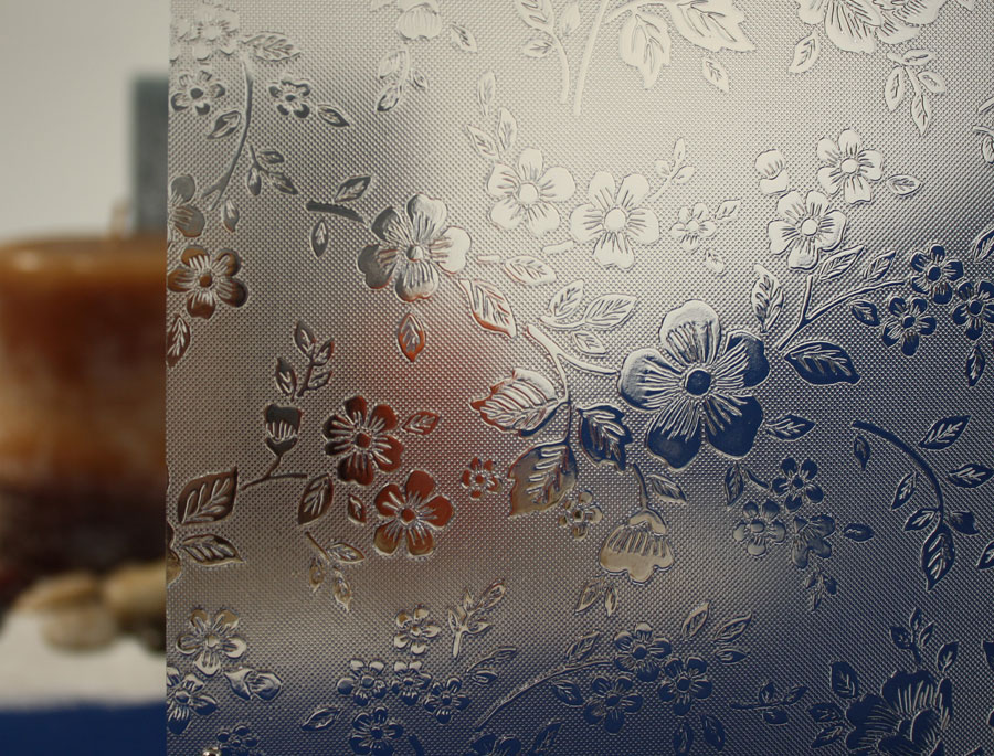 Clear Etched Flowers Static Cling Window Film, 36&quot; Wide x 82 ft | REM08710236082