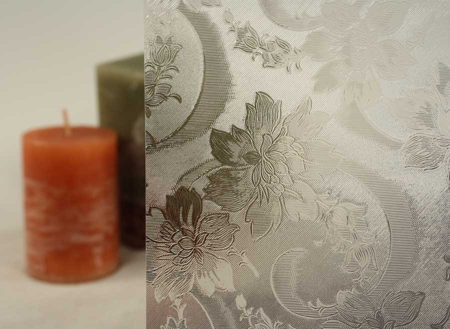 Clear Etched Flower Pattern Static Cling Window Film, 36&quot; Wide x 25 ft | REM08712136025