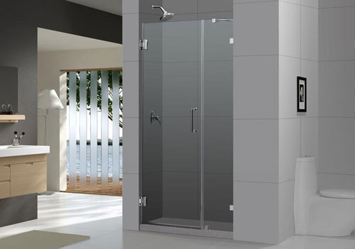 DreamLine SHDR-23427210-04 RADIANCE Frameless Shower  42&quot; x 72&quot; Hinged Shower Door Brushed Nickel Finish | TLKSHDR2342721004