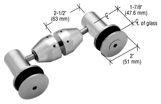 C.R. Laurence CRL Brushed Stainless Double Arm Swivel Fitting Set for 1/2&quot; Glass  | RB50SBS