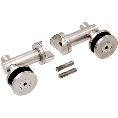C.R. Laurence CRL Brushed Stainless Double Arm Fixed Fitting Set for 1/2&quot; Glass  | RB51FBS