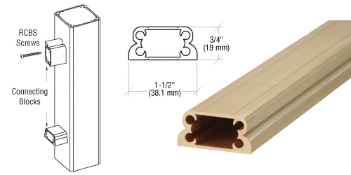 C.R. Laurence CRL  100 Series 1&quot; Rail Connecting Block | RCB1