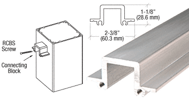 C.R. Laurence CRL 12&quot;  Standard Post Rail Connecting Block | RCB412