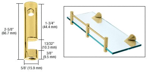 C.R. Laurence CRL Brass Center Rod Support | RDB2BR