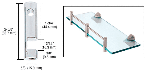 C.R. Laurence CRL Chrome Center Rod Support | RDB2CH