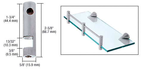 C.R. Laurence CRL Brushed Nickel Right Hand Rod Support | RDB3BN