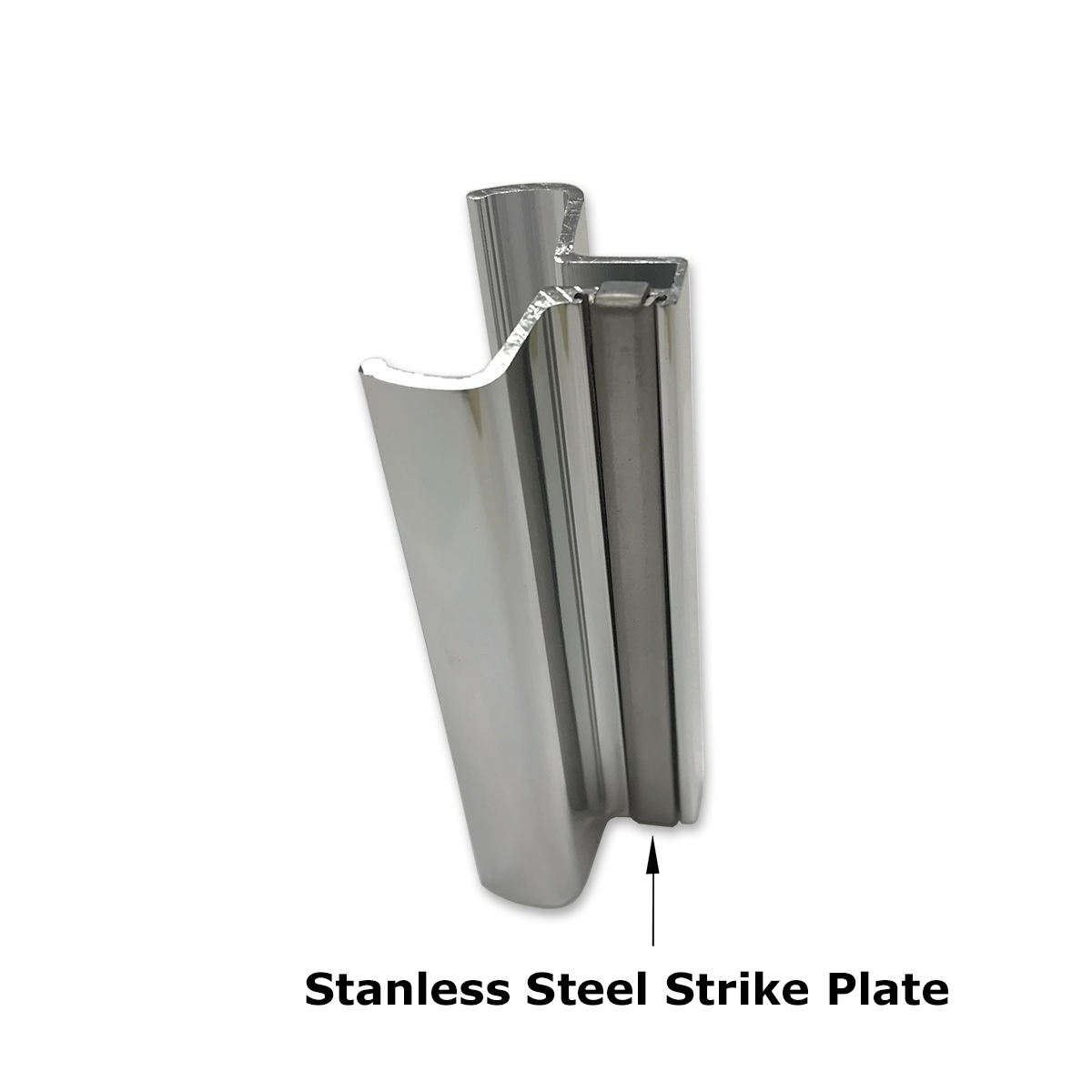 Gordon Glass™ 3-3/4&quot; Bright Chrome Frameless Shower Door Handle with Stainless Steel Strike Plate | RDDSTPCH