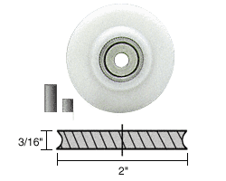C.R. Laurence CRL Nylon Concave Edge Replacement Wheel; 2 x 3/16&quot; | REPK9N