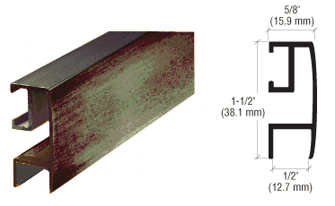 C.R. Laurence CRL Oil Rubbed Bronze Rectangular Mirror Frame Extrusion - 12 ft Long | RF1440RB