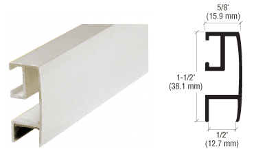 C.R. Laurence CRL Brite Anodized Rectangular Mirror Frame Extrusion -12 ft Long | RF144BA