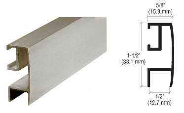 C.R. Laurence CRL Brushed Nickel Rectangular Mirror Frame Extrusion - 12 ft Long | RF144BN