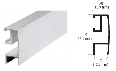C.R. Laurence CRL Satin Chrome Rectangular Mirror Frame Extrusion - 12 ft Long | RF144SC
