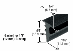 C.R. Laurence CRL 1/2&quot; Roll-In Glazing Gasket - 100 ft Roll | RG12100
