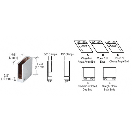 CRL 3/8&quot; Brushed Nickel 90 Degree Straight End Clamp Type &quot;D&quot; Stair and Walkway Railings | RH2238BN