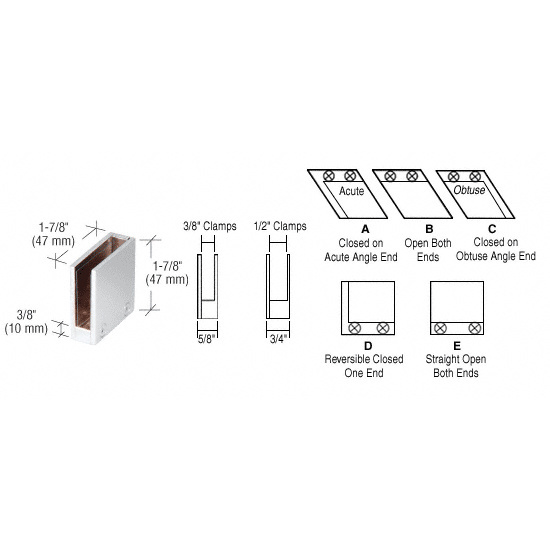 CRL 3/8&quot; Chrome 90 Degree Straight End Clamp Type &quot;D&quot; Stair and Walkway Railings | RH2238CH