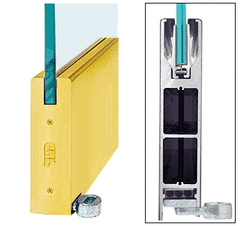 C.R. Laurence CRL Polished Brass 10&quot; Square Single Door Rail Without Lock for 1/2&quot; Glass - Custom Length | RHR10SPB12C