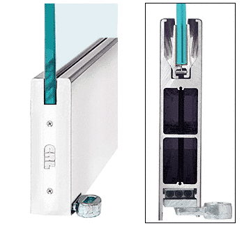 C.R. Laurence CRL Polished Stainless 10&quot; Square Style Door Rail without Lock for 1/2&quot; Glass - Custom Length | RHR10SPS12C
