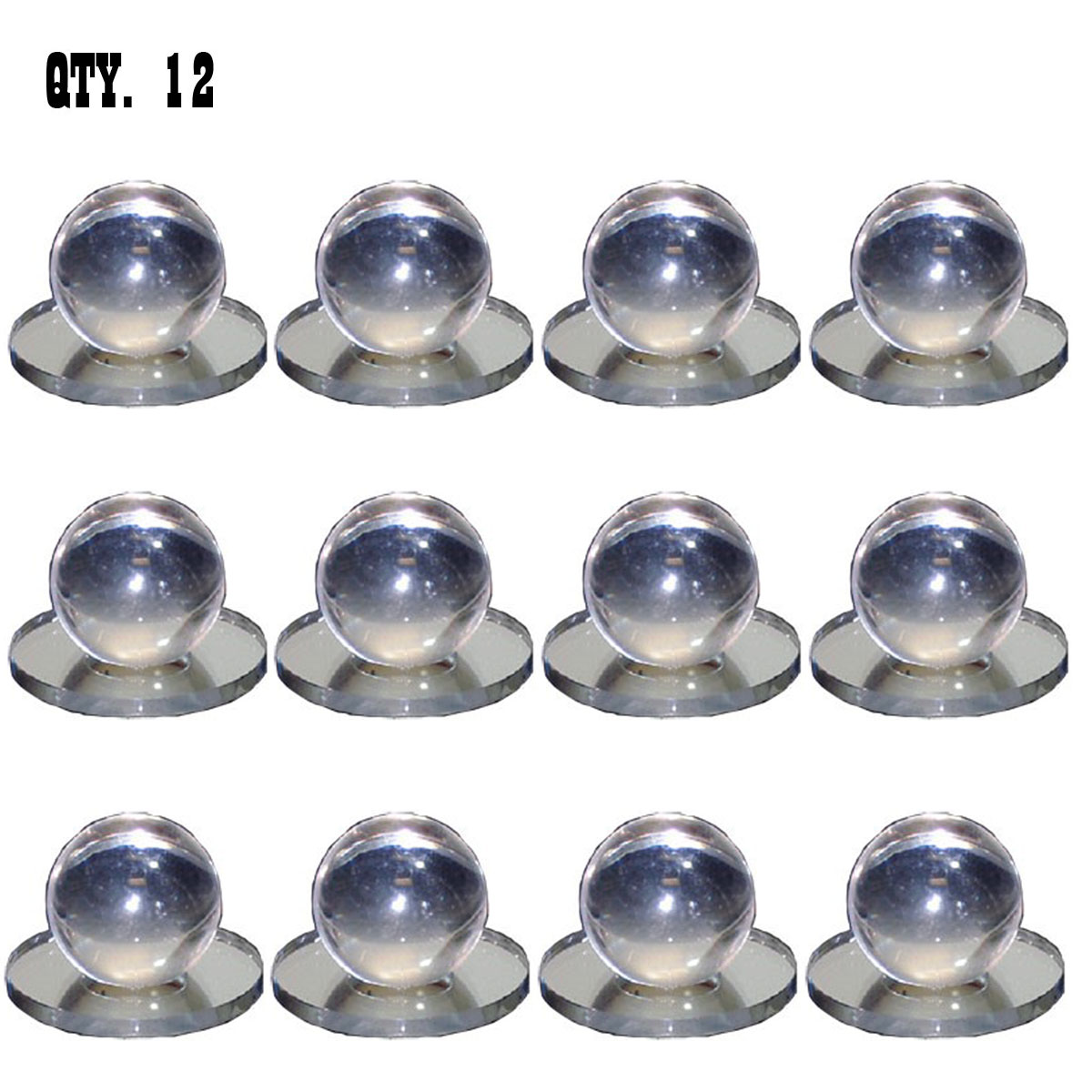 Clear Acrylic Small Ball Stick-On Mirror Knob | RMP1 | Pack of 12 | RMP112