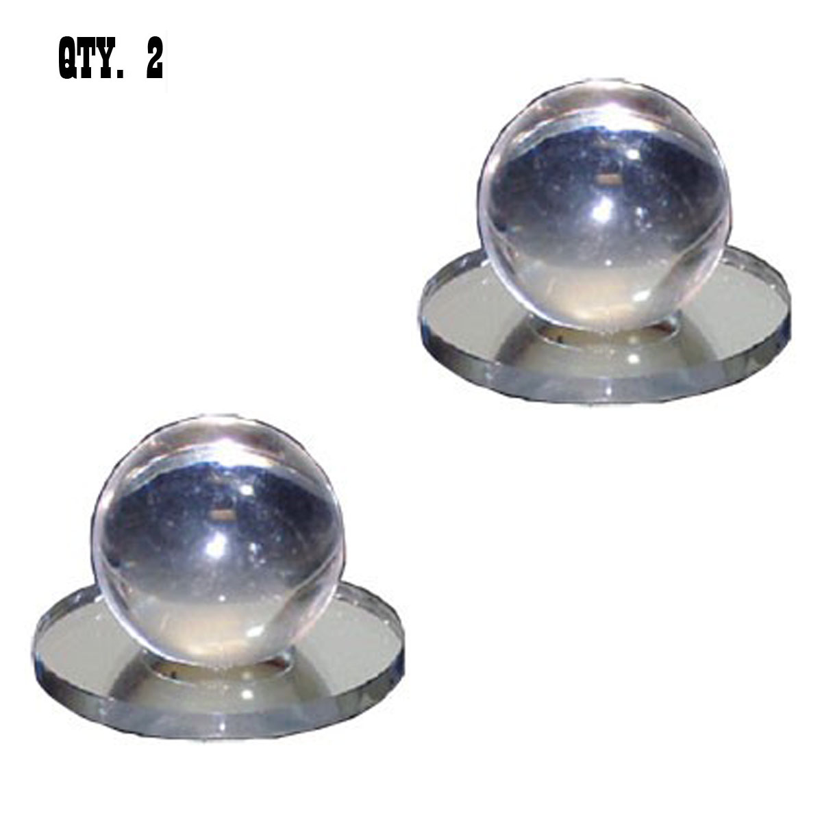 Clear Acrylic Small Ball Stick-On Mirror Knob | RMP1 | Pack of 2 | RMP12