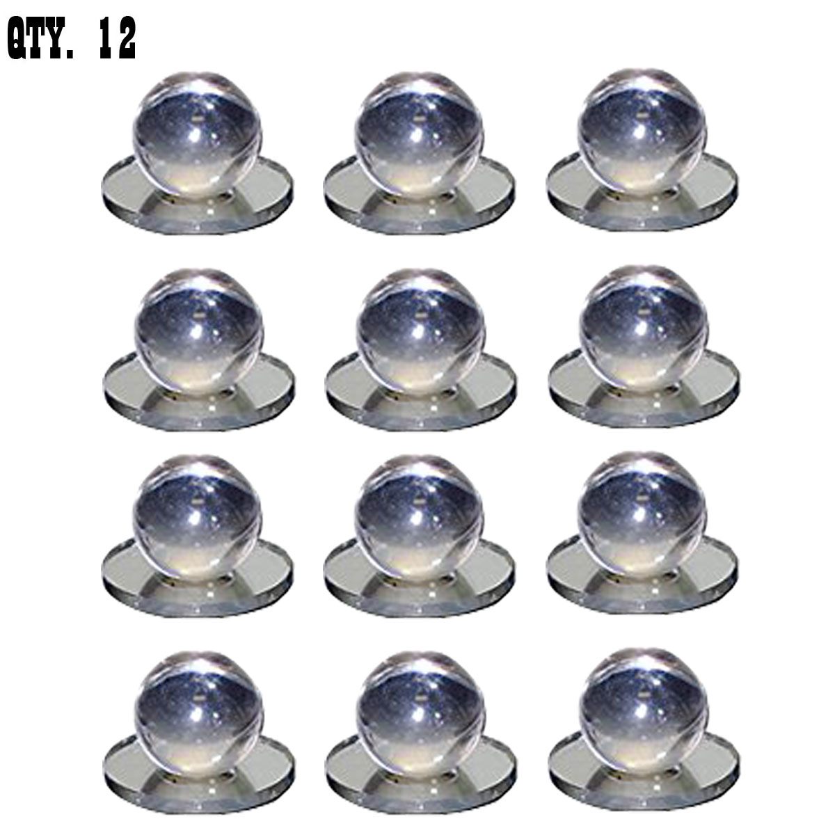 Clear Acrylic Beveled Stick-On Mirror Knob | RMP12 | Pack of 12 | RMP1212