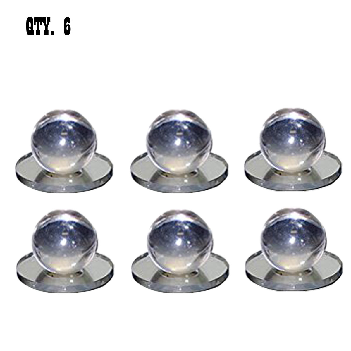 Clear Acrylic Beveled Stick-On Mirror Knob | RMP12 | Pack of 6 | RMP126