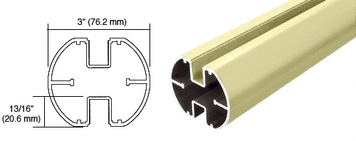 C.R. Laurence CRL Chromate (Unfinished) AWS 3&quot; Diameter Round 180 Degree Center or End Posts | RP48CRM