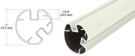 C.R. Laurence CRL AWS 3&quot; Diameter Round 135 Degrees Oyster White Post Only - 20 ft 1 in long | RP52410W