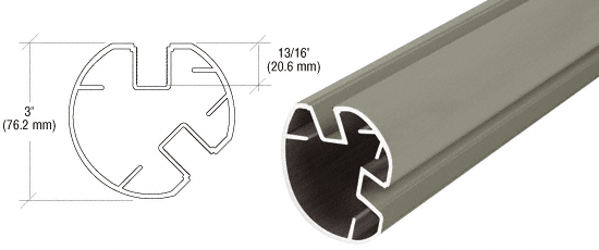 C.R. Laurence CRL AWS 3&quot; Diameter Round 135 Degrees Beige Gray Post Only - 20 ft 1 in long | RP5241BGY