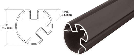 C.R. Laurence CRL AWS 3&quot; Diameter Round 135 Degrees Bronze 36&quot; Post Only | RP536BRZ