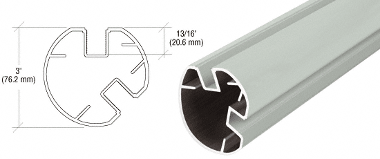 CRL-Automotive CRL AWS 3&quot; Diameter Round 135 Degrees Agate Gray 48&quot; Post Only | RP548AGY