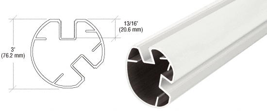 CRL-Automotive CRL AWS 3&quot; Diameter Round 135 Degrees Sky White  60&quot; Post Only | RP560W