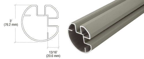 C.R. Laurence CRL Beige Gray AWS 3&quot; Diameter Round 90 Degree Corner Post - 20 ft 1 in ling  | RP9194BGY