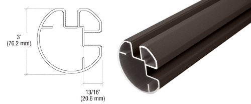 C.R. Laurence CRL Bronze  36&quot; AWS 3&quot; Diameter Round 90 Degree Corner Post | RP936BRZ