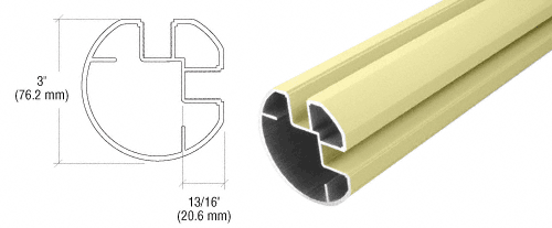 C.R. Laurence CRL Chromate (Unfinished) 60&quot; AWS 3&quot; Diameter Round 90 Degree Corner Post | RP960CRM
