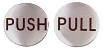 C.R. Laurence CRL Brushed Stainless 2&quot; Round Push/Pull Set - Etched Stainless Steel | RPP2BS