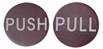 C.R. Laurence CRL Dark Bronze 2&quot; Round Push/Pull Set - Etched Aluminum | RPP2DU
