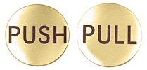 C.R. Laurence CRL Polished Brass 2&quot; Round Push/Pull Set - Etched Brass | RPP2PB