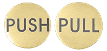 C.R. Laurence CRL Satin Brass 2&quot; Round Push/Pull Set - Etched Brass | RPP2SB