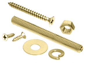 C.R. Laurence CRL Polished Brass Replacement Screw Packs for Bar Mount Foot Railing Bracket | RSP4PB