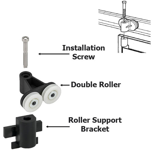 Roller Assembly for Sliding Framed Shower Doors with Stainless Steel Ball Bearing | NARS