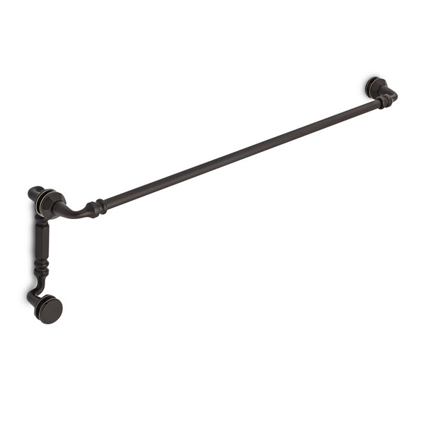 Rondo 24&quot; Cuttable Towel Bar and 6&quot; Offset Pull Shower Door Combination - Oil Rubbed Bronze (Medium) | R24TB6OPORBM