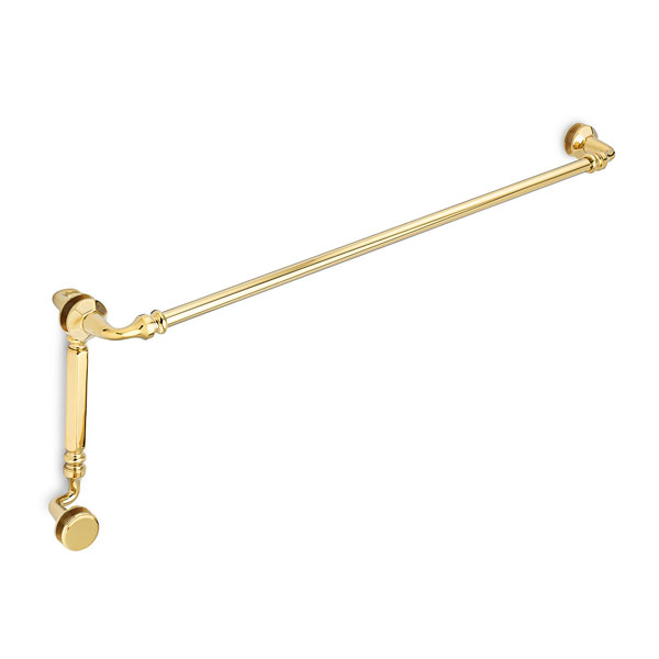 Rondo 24&quot; Cuttable Towel Bar and 8&quot; Offset Pull Shower Door Combination - Polished Brass | R24TB8OPPB