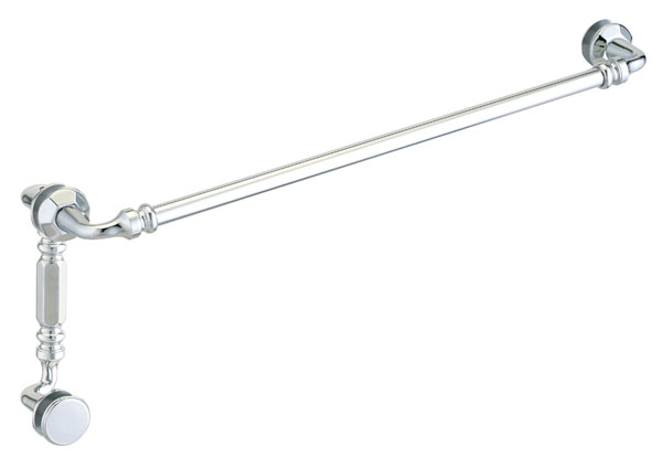 Rondo 24&quot; Cuttable Towel Bar and 6&quot; Offset Pull Shower Door Combination - Polished Chrome | R24TB6OPPC