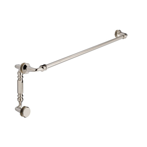 Rondo 24&quot; Cuttable Towel Bar and 8&quot; Offset Pull Shower Door Combination - Polished Nickel | R24TB8OPPN