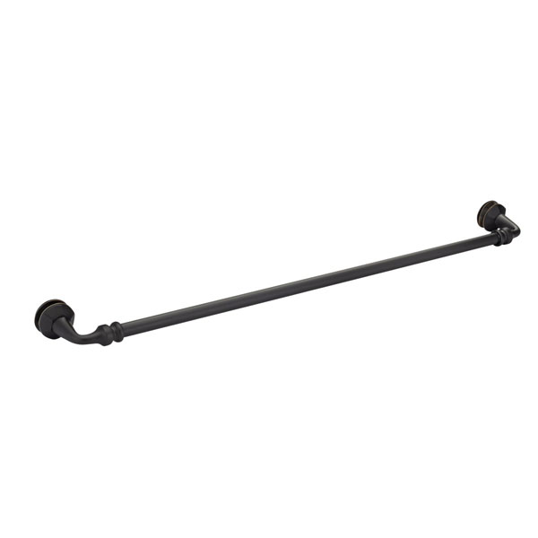 Rondo 24&quot; Cuttable Single Sided Towel Bar with Rosettes - Matte Black | R24TBMB