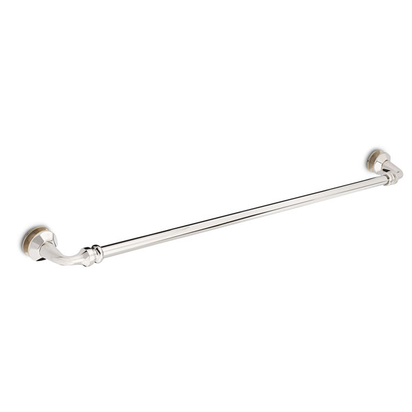Rondo 24&quot; Cuttable Single Sided Towel Bar with Rosettes - Polished Nickel | R24TBPN