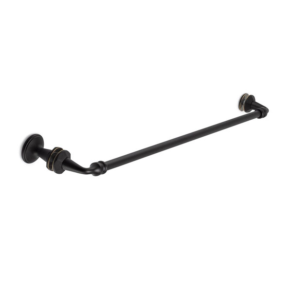 Rondo Cuttable Towel Bar and X Knob Shower Door Combination with Rosette - Matte Black | R24TBKMB